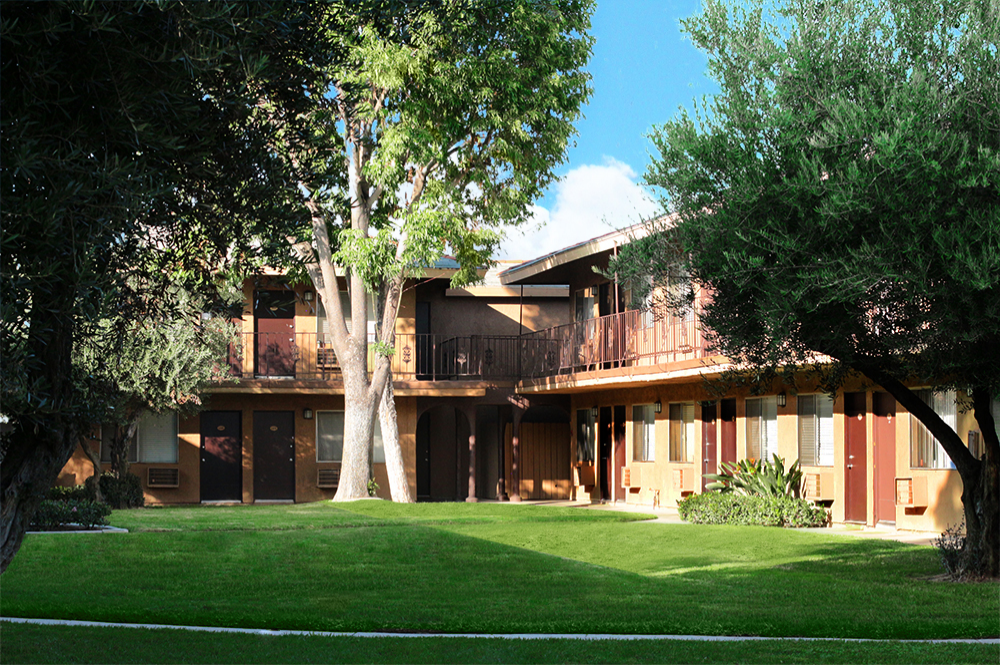 This image is the visual representation of Exteriors 1 in Ambassador Inn Apartments.